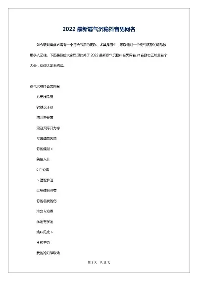 抖音网名男生霸气冷酷-霸气冷酷网名打造法