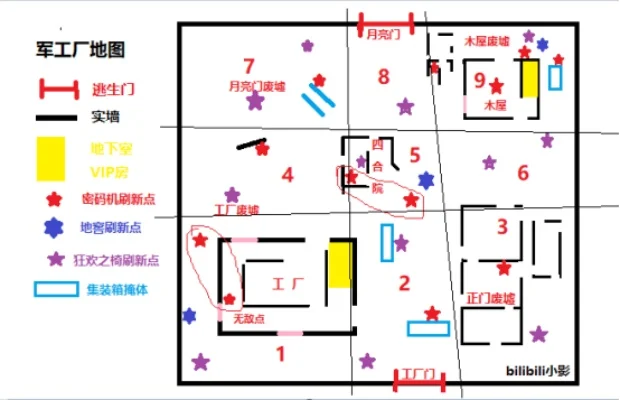 第五人格军工厂平面图-军工厂地图深度解析
