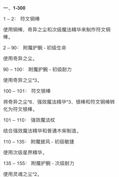 附魔1-300-附魔进阶指南至300级