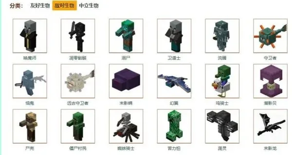 我的世界生物图鉴大全