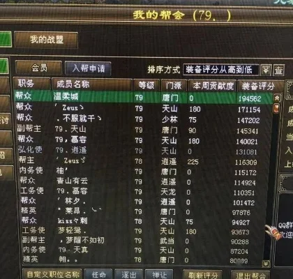 天龙八部帮会排行榜-天龙八部帮会排名