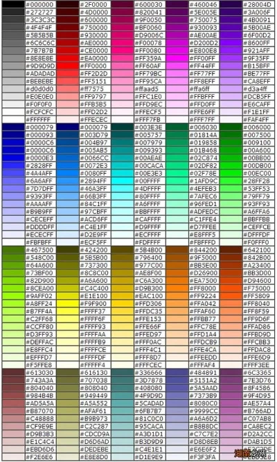 球球名字颜色代码-球球命名颜色代码