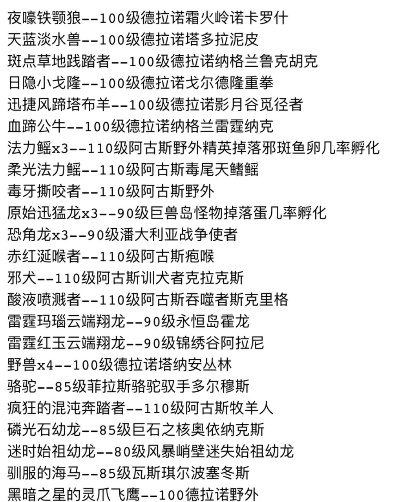 魔兽世界坐骑排行榜