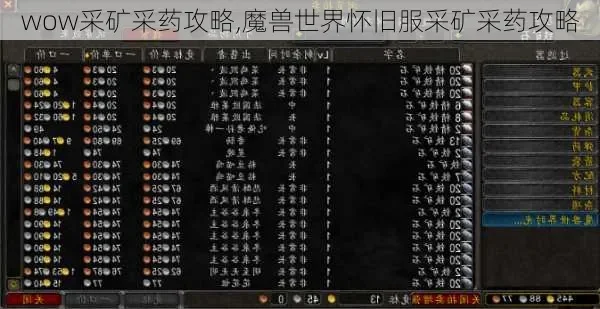 魔兽世界怀旧服采矿攻略秘籍-魔兽世界采矿攻略秘籍