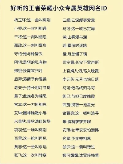 王者荣耀cp网名