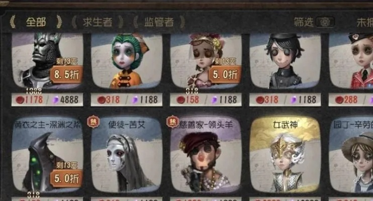 第五人格氪金深度解析,谁是最烧钱的角色