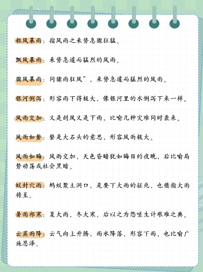 关于雨的词语大全，轻松掌握1500字干货